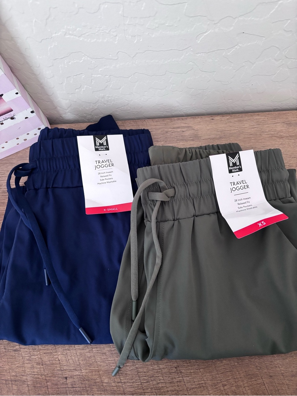 Members Mark Travel Jogger Pants Bundle- Navy & Olive